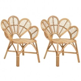 Beliani-FLORENTINEII-Fauteuilsetvan2-Natuurlijk-Rotan