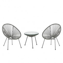 Beliani-ACAPULCOII-Bistrosetvoor2-Grijs-PErotan