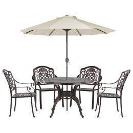 Beliani-SALENTO-Tuinset-Bruin-Aluminium