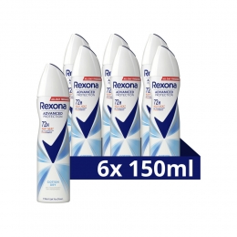 6xRexonaDeodorantSprayAdvancedProtectionCottonDry150ml