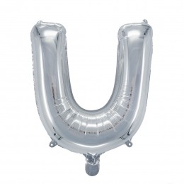 Letterballonzilverkleurig-32cm-U