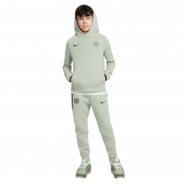 NikeChelseaTechFleeceTrainingspakHooded2025-2026KidsLichtgroenGroen