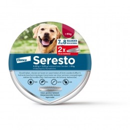 SerestoAntiVlooienenTekenHalsbandHondVanaf8Kg2-Pack70cm