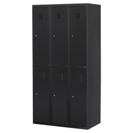 Lockerkast6deurs3delig-smal-LKP-207Zwartral9005