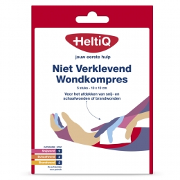 2xHeltiQNietVerklevendWondkompres10x10cm5stuks