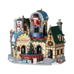 Lemax-aposLudwigsWoodenNutcrackerFactoryapos-Verlichtgebouwmet