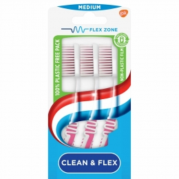 AquafreshTandenborstelCleanFlexMedium3stuks