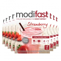 8xModifastIntensiveMilkshakeAardbei8x55gr