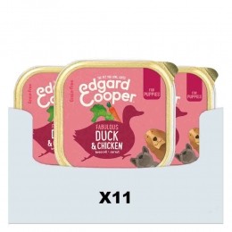 11xEdgardCooperKuipjeVersVleesPuppyHondenvoerEend-Kip150gr