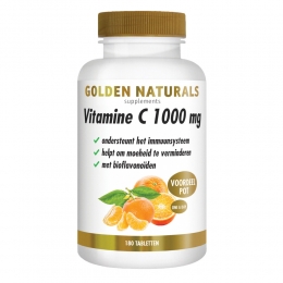 GratisVerzendingGoldenNaturalsVitamineC1000mgBioflavonodenVegan180tabletten