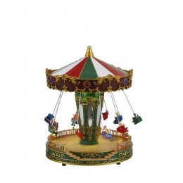 LuVilleKerstdorpMiniatuurKermisattractieZweefmolen-H27x21cm