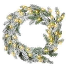 Beliani-ALBINI-KransmetLED-Groen-45cm-Synthetisch