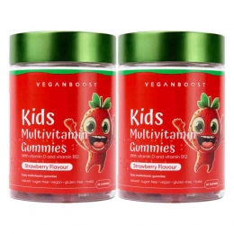 GratisVerzending2xVeganboostKidsMultivitaminenAardbei60gummies