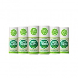 6xHappyEarth100NatuurlijkeDeodorantRollerUnscented75ml