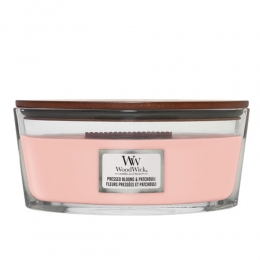 WoodWickGeurkaarsEllipsePressedBloomsPatchouli454gr