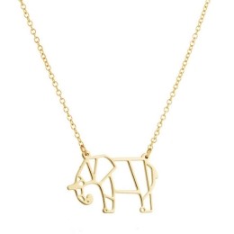LGTJewelsDameskettingOrigamielephantGoudkleurig