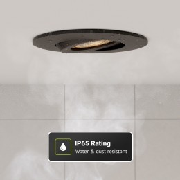Setvan6NapelsLEDinbouwspotsextraplat-8W570lm-2700Kwarmwit-Dimbaar-Rond-360Kantelbaar-IP65waterdicht-Zwart
