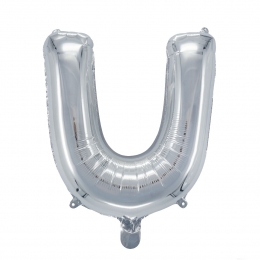 Letterballonzilverkleurig-32cm-U