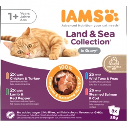 IAMSDelightsAdultLandSeaGravyMultipack8x85gr