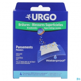 UrgoBrandwondenenOppervlakkigWondenWateproofWondpleister10x7cm4stuks