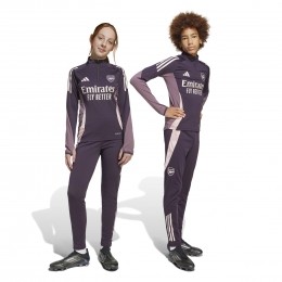 adidasArsenalTrainingspak14-Zip2024-2025KidsDonkerpaarsBeigePaars