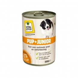 VitalstyleHondenvoerBlikPuppy-Junior400gr