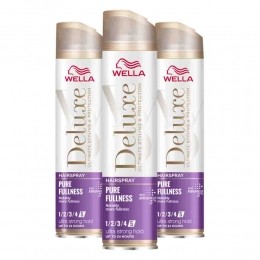 3xWellaDeluxePureFullnessHaarspray250ml