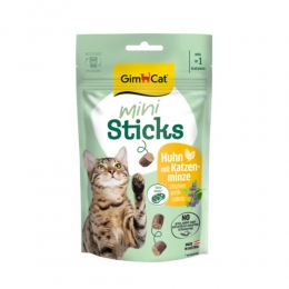 12xGimCatMiniSticksKattensnackKipKattenkruid50gr