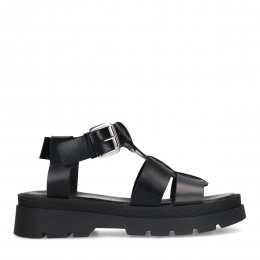 Zwartelerensandalen