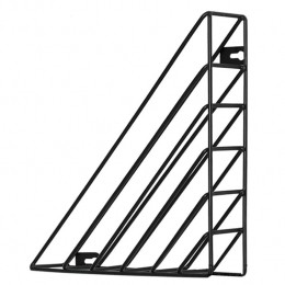 QUVIOTijdschriftenboekenhouderwanddriehoekmetaal-Zwart
