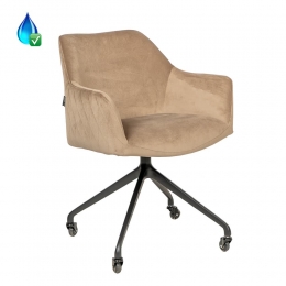 StoelQuinnopwielenvelvettaupe