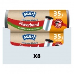 8xSwirlPedaalemmerzakkenmetFixeerband35liter10stuks