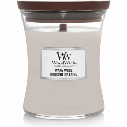 WoodWickGeurkaarsMediumWarmWool275gr
