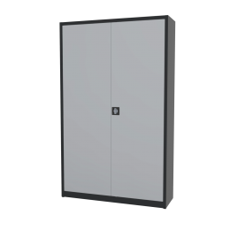 Archiefkastdraaideurkast-4legborden-1950x1200mm-AKP10101GitzwartRAL9005LichtgrijsRAL7035