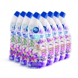 8xAmbiPurToiletreinigerWcActiveGelWhiteFlowers750ml