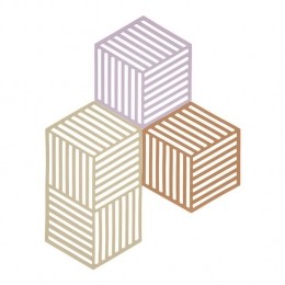 ZoneDenmarkHexagonOnderzetter-Setvan3-LupineWarmSandLightTerracotta