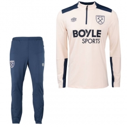 UmbroWestHamUnitedTrainingspak14-Zip2025-2026BeigeBlauw