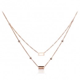 CillaJewelsdameschokerEdelstaalCylinderSquareRose