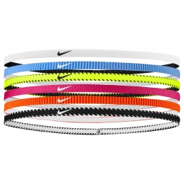 NikeFlexClassicSlimHaarbanden6-PackNeongeelRozeWit