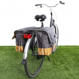 Dubbelefietstas40LRecycled-GrijsGeel