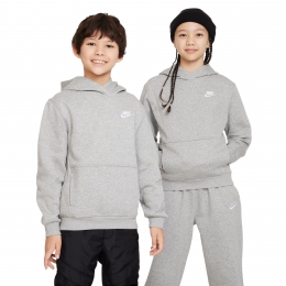 NikeSportswearClubFleeceHoodieKidsLichtgrijsWit