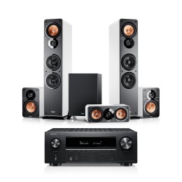 TeufelULTIMA40SurroundDenonX2800HDAB51-SetHomeCinema-systeemmetvloerstaandeluidsprekersWitZwart