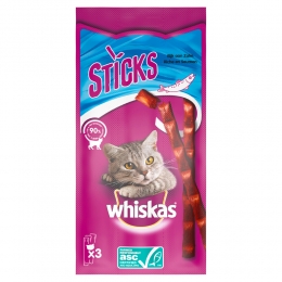 28xWhiskasSticksKattensnackZalm18gr