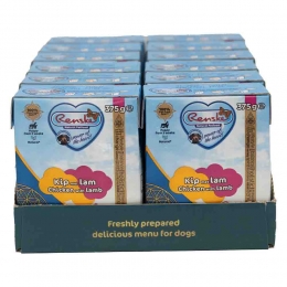 12xRenskeVersPuppyTetraHondenvoerNatKipmetLam375gr