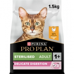 6xProPlanKattenvoerDroogAdultSterilisedDelicateDigestKip15kg