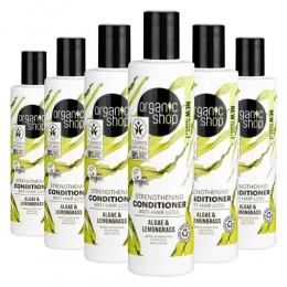 6xOrganicShopStrengtheningConditionerAnti-HairLossAlgaeandLemongrass280ml