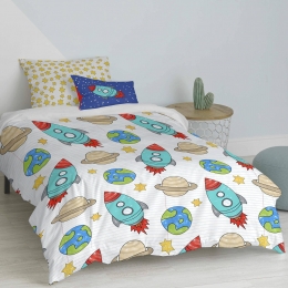 DekbedovertrekSpaceRocketMrFox