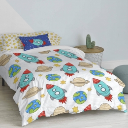 DekbedovertrekSpaceRocketMrFox