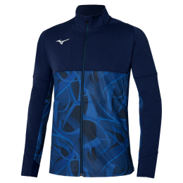 MizunoPARISATHLETEHYBRIDWARMUPJACKETNavyblueHerenMaatXL