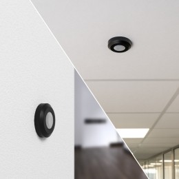 PIRbewegingssensormetschemerschakelaar360bereik8meterMaximaal200WattIP20opbouwkleurzwart